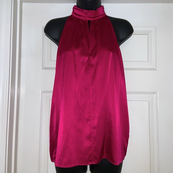 Generation Love Jordyn Stretch-Silk Choker Top in Magenta –– NWT - Picture 7 of 16